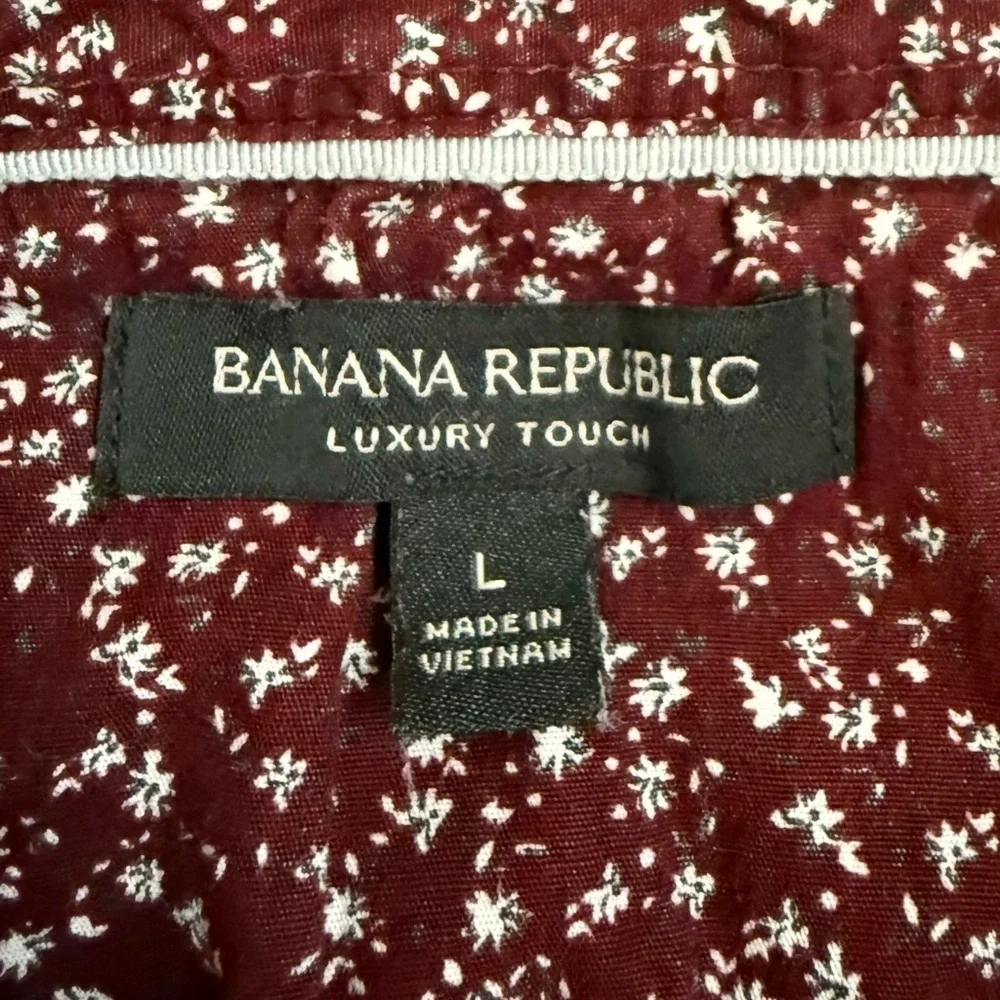 Banana Republic Luxury Touch Polo Shirt L Burgundy Maroon Soft Pima Cotton
